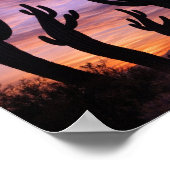 Cactussen in Silhouet Bewegend in de Schemering Poster (Hoek)