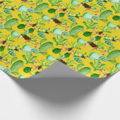 Cactussen, kamelen: woestijnreispatroon. cadeaupapier (Hoek)