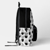 Cactussen lijn art zwart-wit patroon 1 bedrukte rugzak (Links)