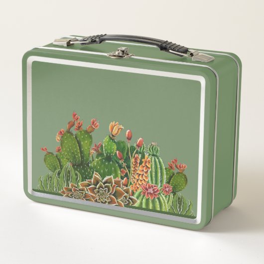 cactussen metalen lunchbox (Voorkant)