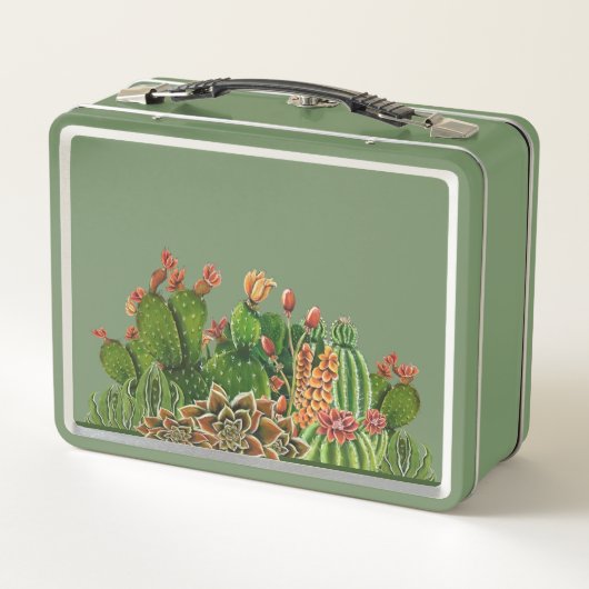 cactussen metalen lunchbox (Achterkant)