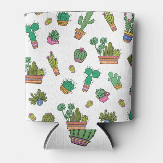  cactussen: naadloos patroonontwerp. blikjeskoeler (Voorkant)