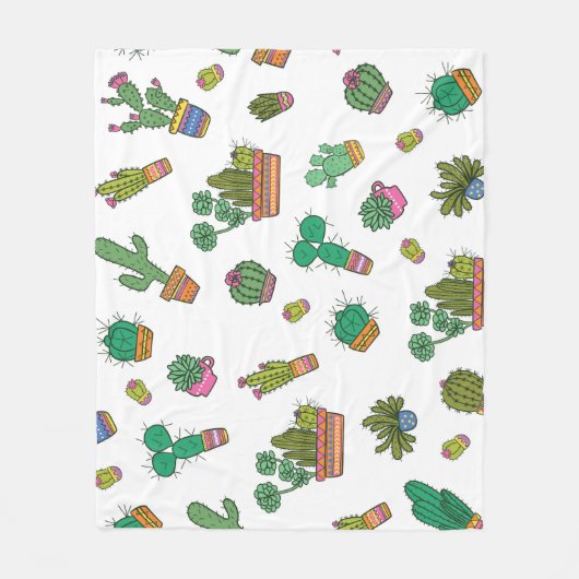 cactussen: naadloos patroonontwerp. fleece deken (Voorkant)