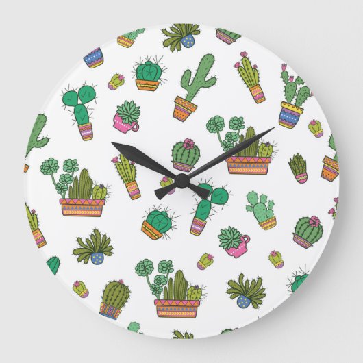 cactussen: naadloos patroonontwerp. grote klok (Voorkant)