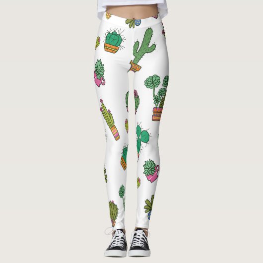 cactussen: naadloos patroonontwerp. leggings (Voorkant)