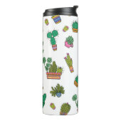 cactussen: naadloos patroonontwerp. thermosbeker (Gedraaid links)