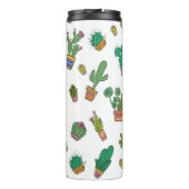 cactussen: naadloos patroonontwerp. thermosbeker (Achterkant)