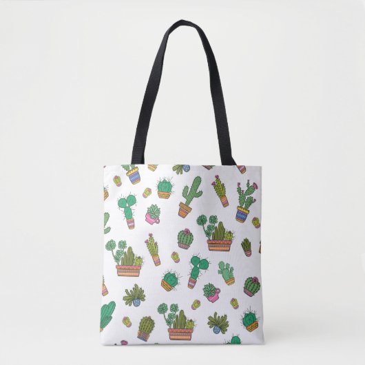 cactussen: naadloos patroonontwerp. tote bag (Voorkant)
