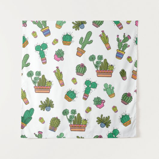 cactussen: naadloos patroonontwerp. wandkleed (Voorkant)