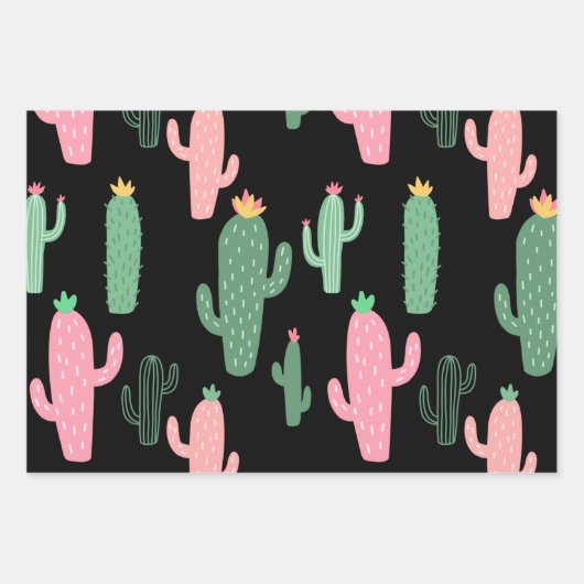 Cactussen patroon kinder inpakpapier vel (Voorkant 2)