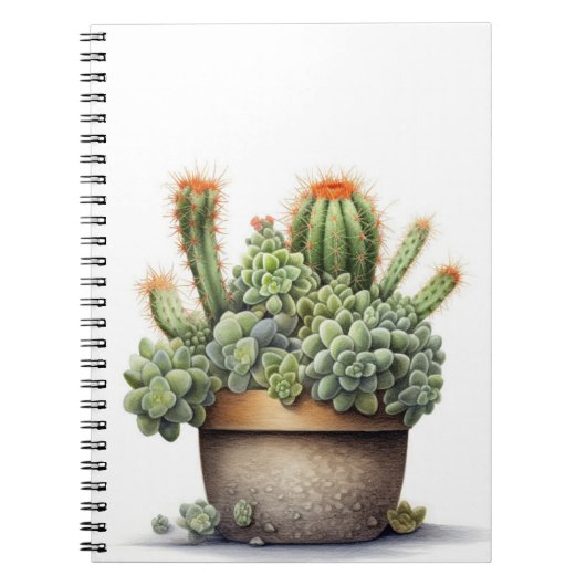 Cactussen Planten in Pot Notitieboek (Voorkant)