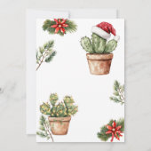 Cactussen Santa Mexicaanse Cactus Winter Kerstmis  Kaart (Achterkant)