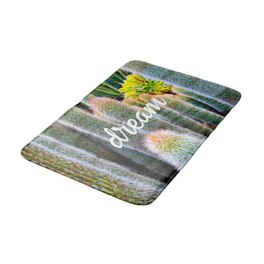 Cactussen succulent droomcitaat script vet modern badmat (Gekanteld)