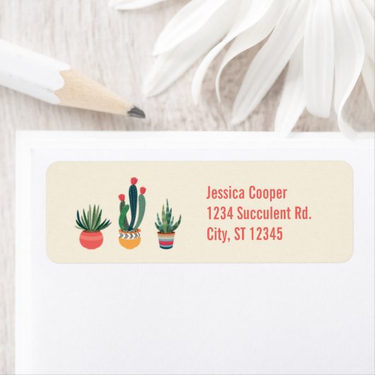 Cactussen Succulent retouradres-label Etiket (Insitu)