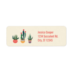 Cactussen Succulent retouradres-label Etiket