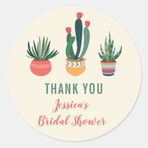 Cactussen Succulent Vrijgezellenfeest Favor Sticke Ronde Sticker