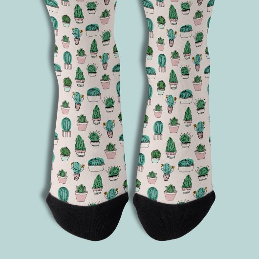 Cactussen succulenten in pot plant patroon sokken