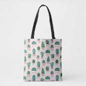 Cactussen succulenten in pot plant patroon tote bag (Voorkant)