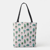Cactussen succulenten in pot plant patroon tote bag (Achterkant)