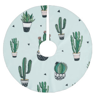 Cactussen-succulenten, met de hand getekend naadlo kerstboom rok