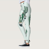 Cactussen-succulenten, met de hand getekend naadlo leggings (Links)