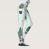 Cactussen-succulenten, met de hand getekend naadlo leggings (Rechts)