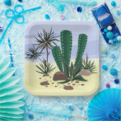 Cactussen, succulenten . papieren bordje (Feest)