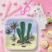 Cactussen, succulenten . papieren bordje (Feest)