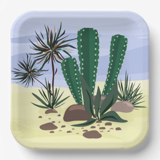 Cactussen, succulenten . papieren bordje (Voorkant)