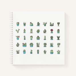 Cactussen Succulenten Planten Hand Getekende Botan Notitieboek