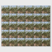 Cactussen tuin, tropisch woestijnlandschap. cadeaupapier (Vlak)