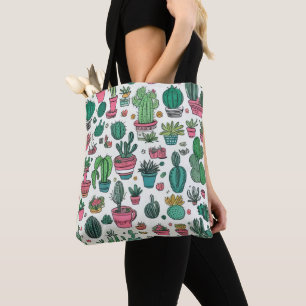 Cactussen vetplant tote bag