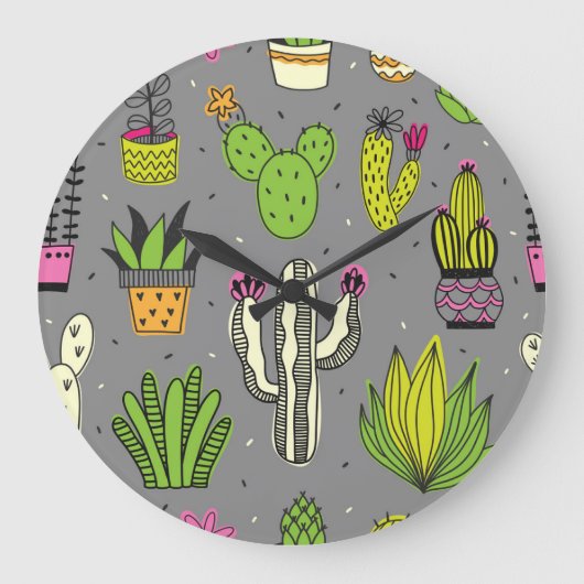 Cactussen, vetplanten: achtergrond. grote klok (Voorkant)