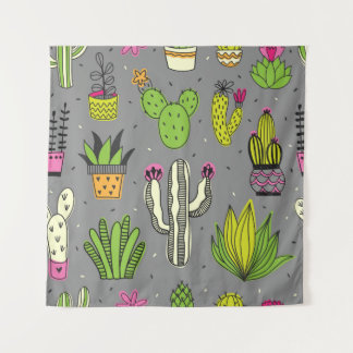 Cactussen, vetplanten:  achtergrond. wandkleed