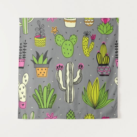 Cactussen, vetplanten: achtergrond. wandkleed (Voorkant)
