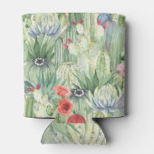 Cactussen, vetplanten: bloemenprint van de waterve blikjeskoeler (Achterkant)