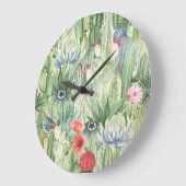 Cactussen, vetplanten: bloemenprint van de waterve grote klok (Hoek)