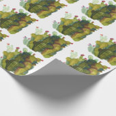 Cactussen, vetplanten:  waterverf. cadeaupapier (Hoek)