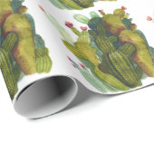 Cactussen, vetplanten:  waterverf. cadeaupapier (Rol Hoek)