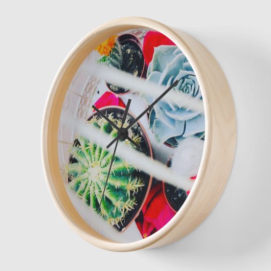 Cactussen & Vogelkooi Ronde Muurklok (Hoek)