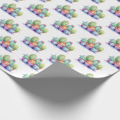 Cactussen Waterverf op wit Cadeaupapier (Hoek)