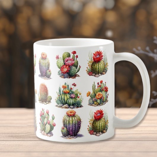 Cactussen Waterverf Patroon Koffie Mok