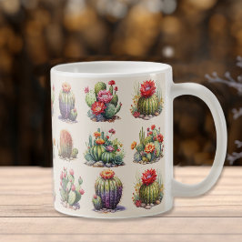 Cactussen Waterverf Patroon Koffie Mok