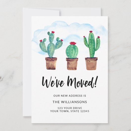 Cactussen We hebben verhuisd Bewegende aankondigin Aankondiging (Voorkant)