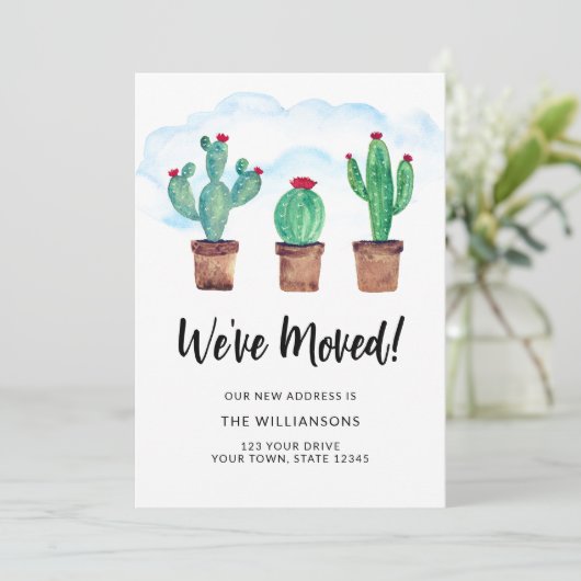 Cactussen We hebben verhuisd Bewegende aankondigin Aankondiging (Staand voorkant)