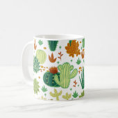 Cactussen witte achtergrond:  graphics. koffiemok (Voorkant links)