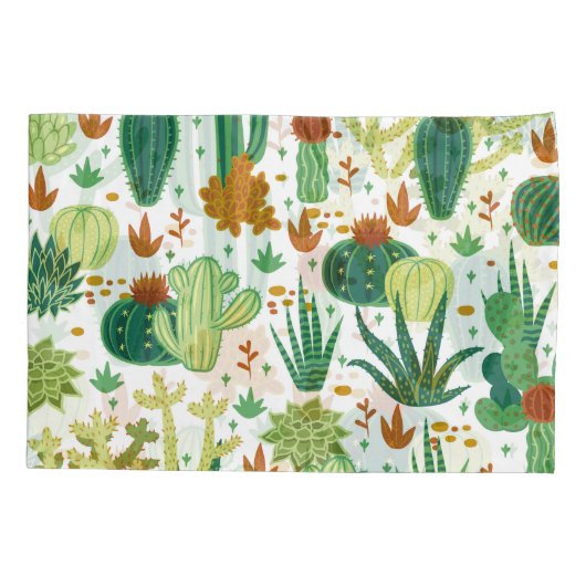 Cactussen witte achtergrond: graphics. kussensloop (Achterkant)