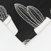 Cactussen witte lijn art groot patroon fleece deken (Hoek)