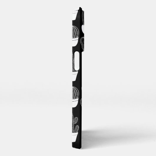 Cactussen witte lijn art patroon iPhone hoesje (Rechterkant)