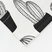 Cactussen Zwart Lijn Art Groot Patroon Fleece Deken (Hoek)